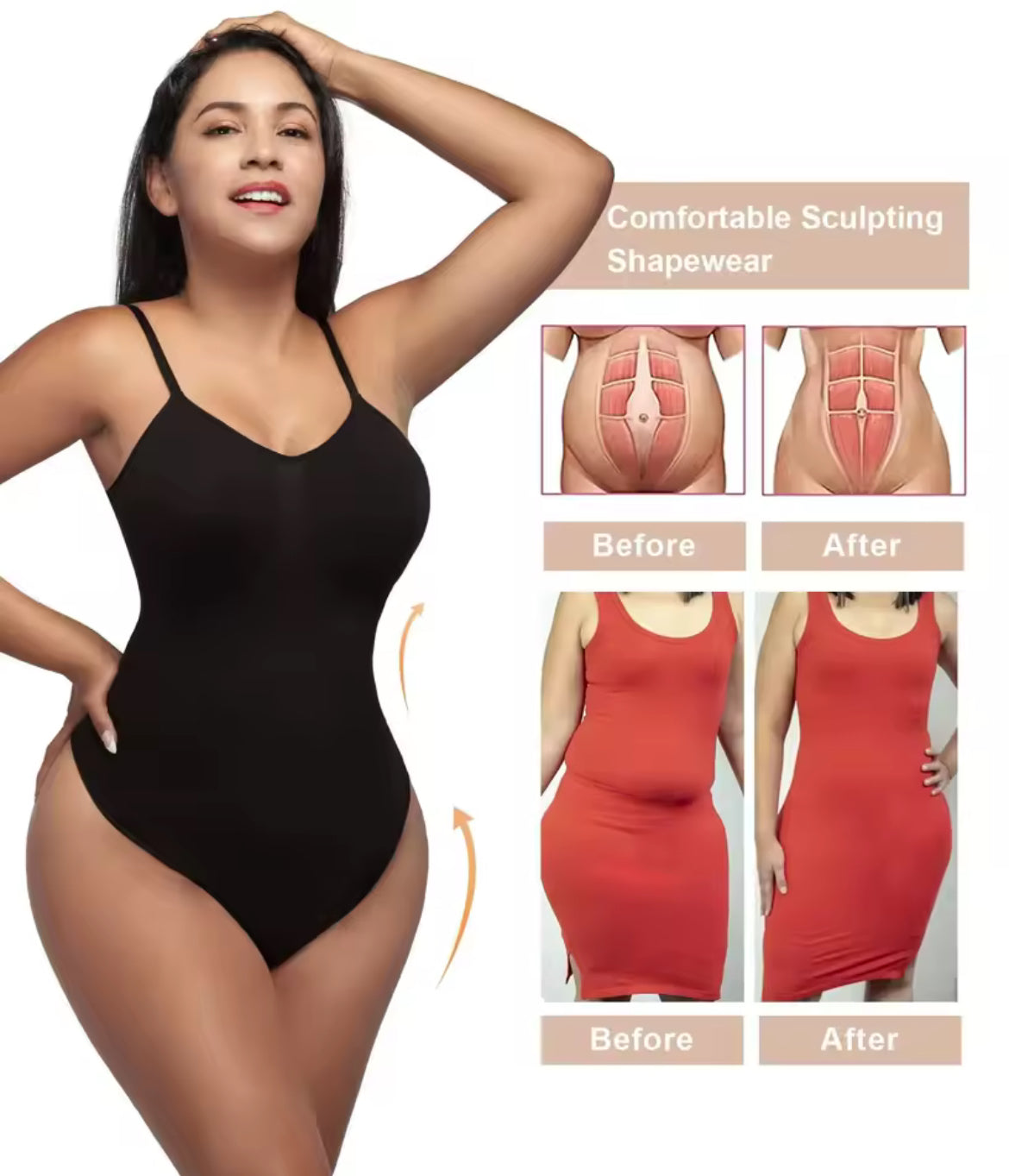 Spaghetti String Compression Bodysuit Thong Bottom
