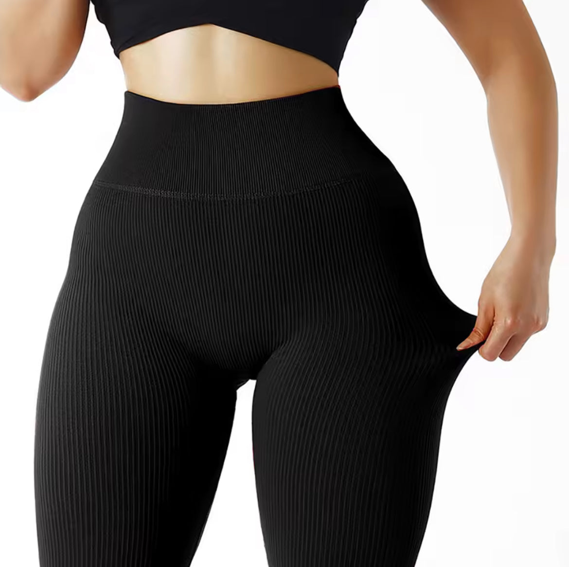 Ribbed High-Rise Shapewear Leggings