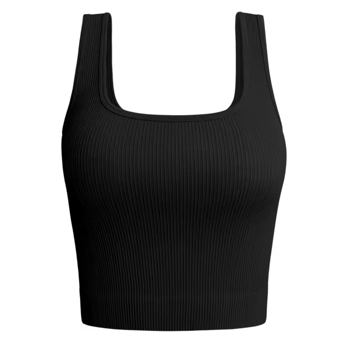 Ribbed Square Neck Sculpt Crop
