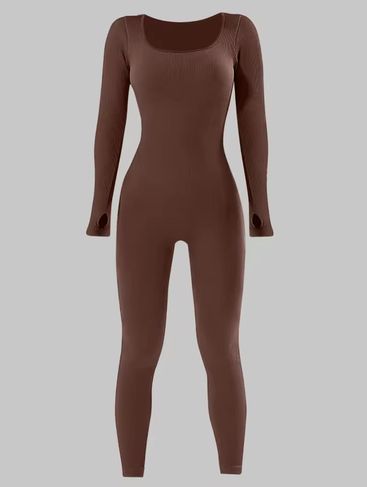 Ribbed Square Neck Jumpsuit