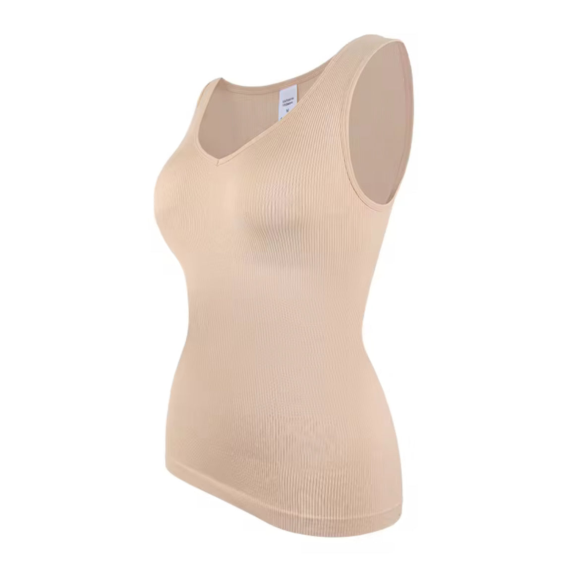 Ribbed V Neck Sculpting Tank Top