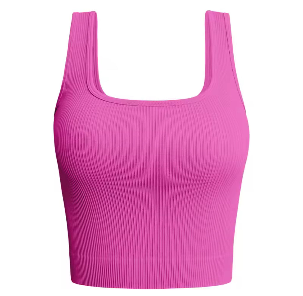 Ribbed Square Neck Sculpt Crop