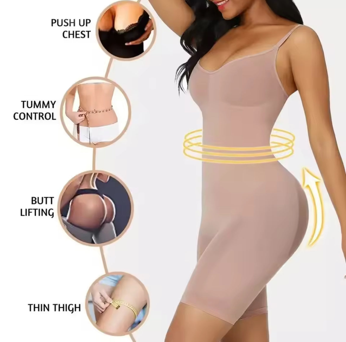 Spaghetti String Sculpting Shapewear Bodysuit