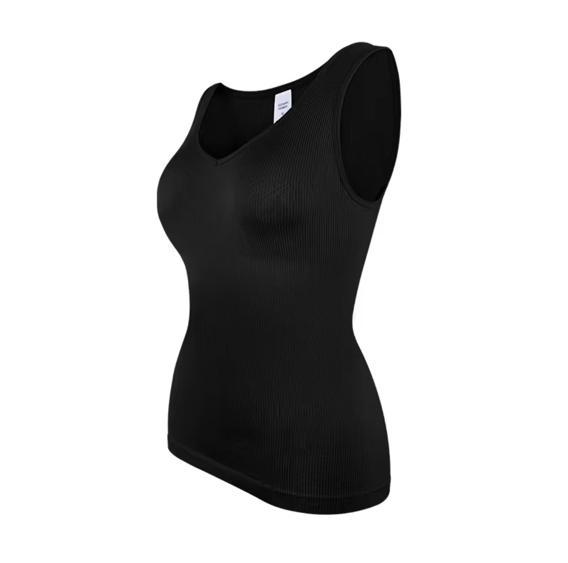 Ribbed V Neck Sculpting Tank Top