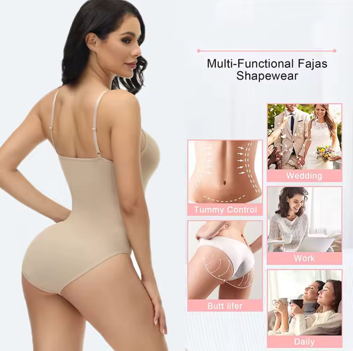 Spaghetti String compression bodysuit Brief Bottom