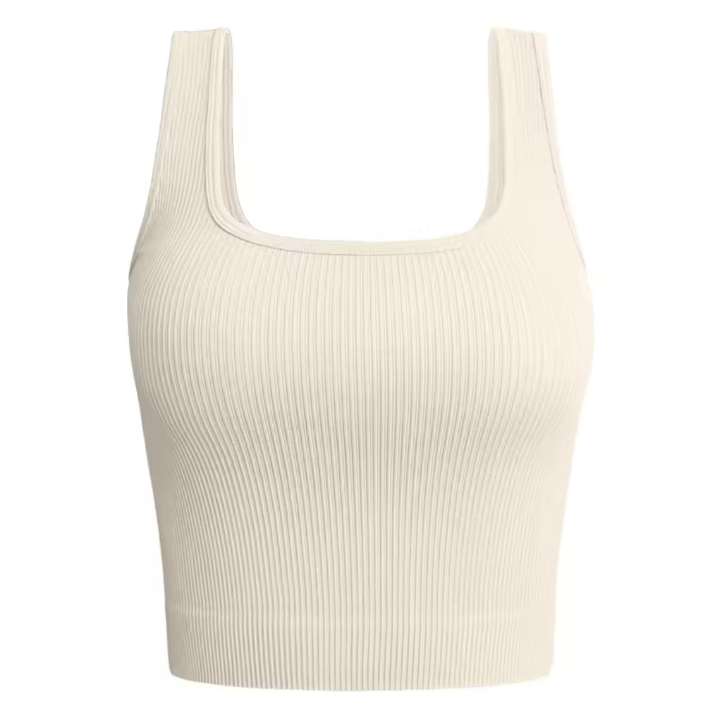 Ribbed Square Neck Sculpt Crop