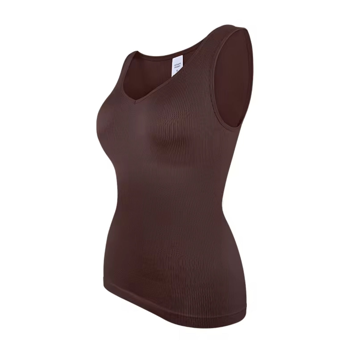 Ribbed V Neck Sculpting Tank Top